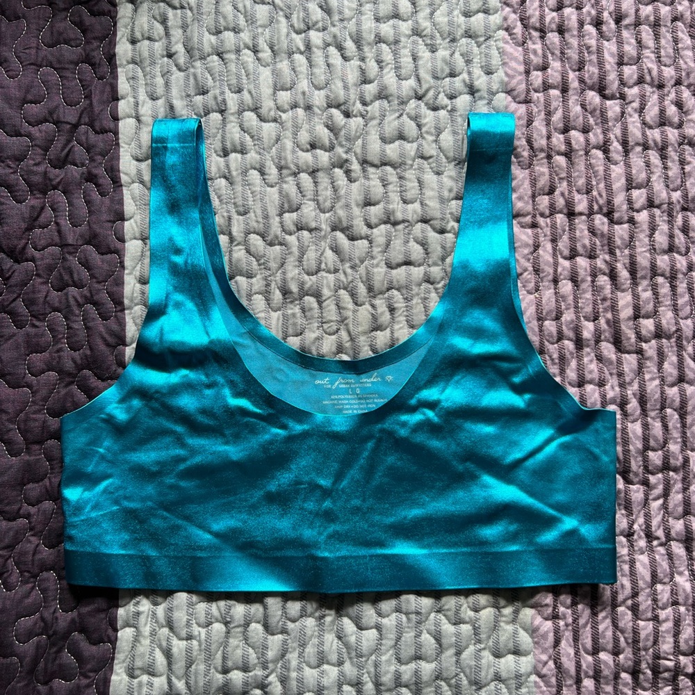 Metallic Blue Urban Outfitters Crop top